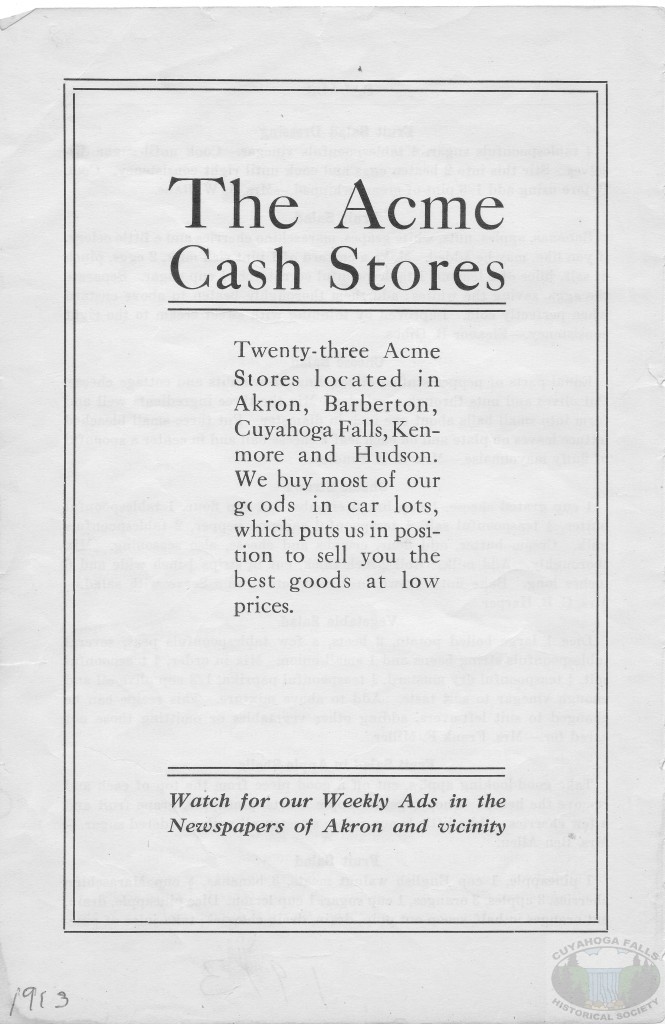 Acme Advertisement 1913
